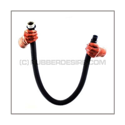 Gasmask-tube T100-D-M highly flexible with length 100 cm = 40 inch and gasmask-connectorthreads male to 22 mm mediport female